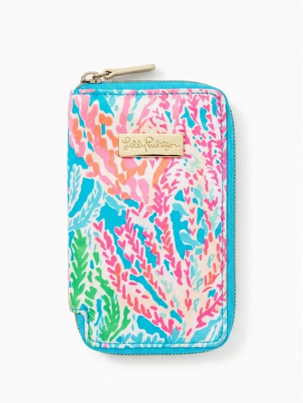 Lilly Pulitzer Tiki Palm iPhone wristlet Zip-Around Wallet in Coral Reef Print